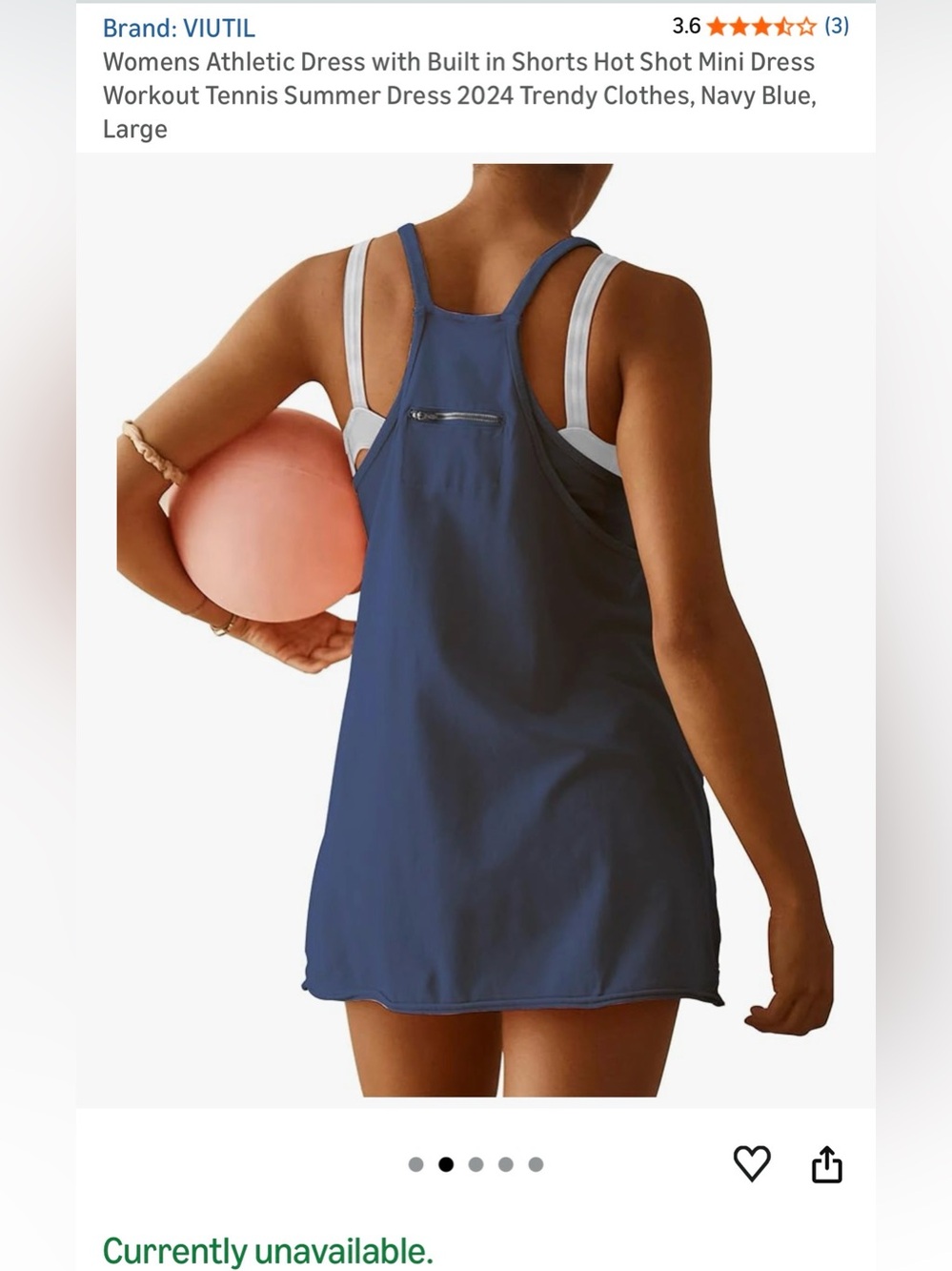 Set of two women’s athletic dresses with built in shorts - Picture 14 of 16